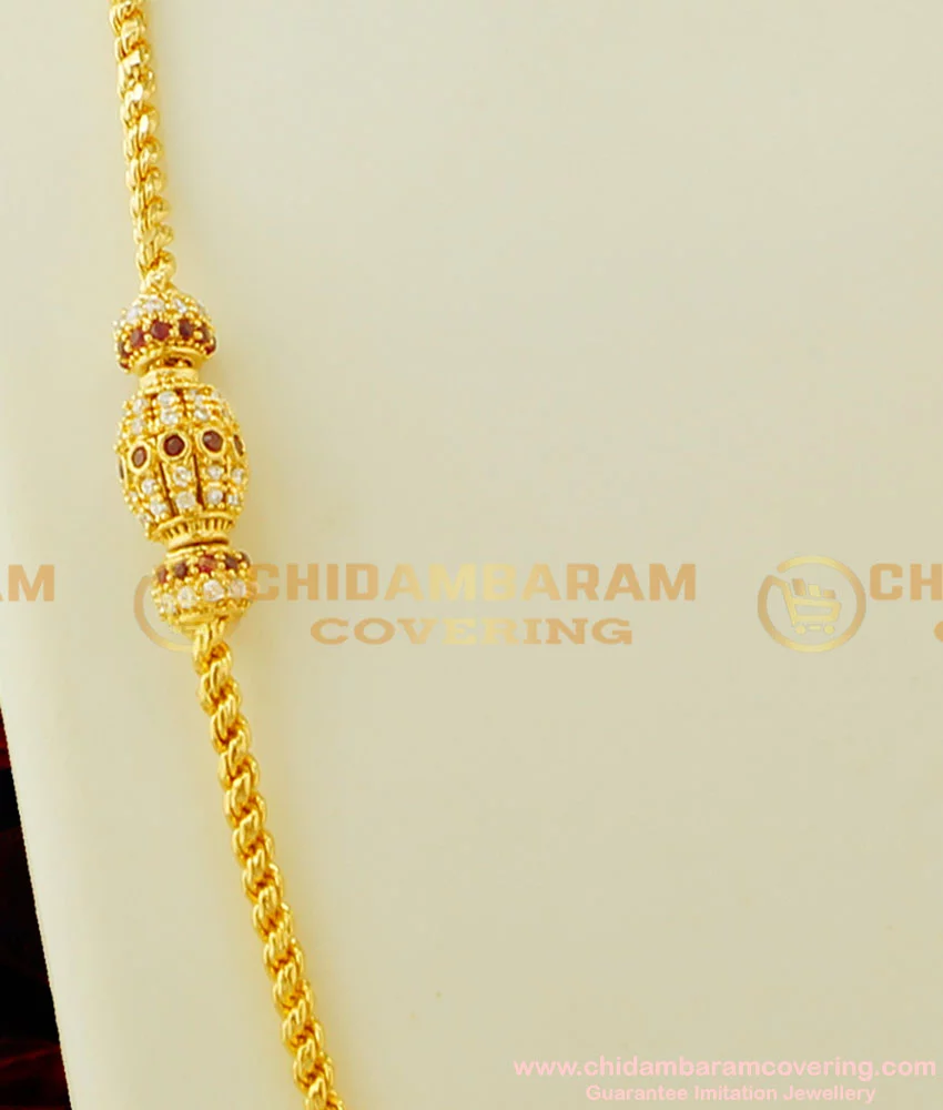 Buy Latest 1 Gram Gold Thali Chain with Side Pendant Design Indian ...