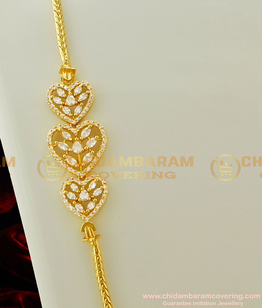 MCHN135 - 30 Inches First Quality American Diamond Mugappu Chain designs New Model Buy Online