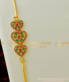 MCHN137 - New Design 30 Inches Gold Plated Ruby Emerald Designer Mugappu Chain Low Price Online