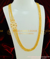 MCHN170 - Beautiful Flower Design Impon Multi Stone Mugappu 3 Line Gold Plated Chain Buy Online