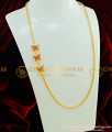 MCHN175 - Pure Gold Plated Ruby Stone Gold Finish Butterfly Mugappu Chain Design for Ladies 