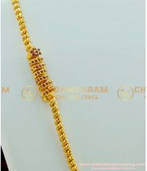 MCHN189 - Beautiful Ruby Stone Spiral Model Mugappu Chain Designs for Women 