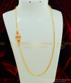 MCHN248 - Five Metal 1 Gram Gold Mugappu Chain Designs White and Ruby Stone Side Locket With Chain 