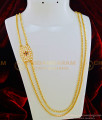 MCHN316 - 30 Inches Trendy Gold Design Multi Stone 5 Metal Impon Big Mugappu Two Line Daily Wear Long Thali Chain 