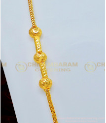 MCHN324 - One Gram Gold Plated Daily Wear Gold Balls Plain Mugappu Thali Saradu Design for Women