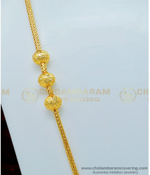 MCHN334 - One Gram Gold Jewelry Daily Wear Golden Plain Balls Mugappu Design Online