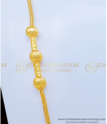 MCHN343 - One Gram Gold Plated Daily Wear Gold Balls Plain Mugappu Thali Chain Design Online