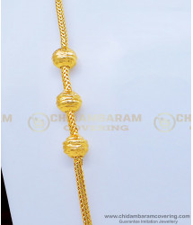 MCHN344 - Gold Plated Guaranteed Palin Gold Balls Ladies Mugappu Chain for Daily Use 