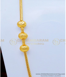 MCHN348 - One Gram Gold Plated Daily Wear Gold Balls Plain Mugappu Chain Gold Design Online