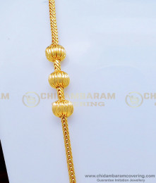 MCHN352 - Gold Look Without Stone Balls Model Thali Mugappu Chain Designs for Women 