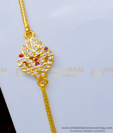 MCHN371 - South Indian Impon Stone Daily Wear Mugappu Thali Chain Gold Plated Jewellery 