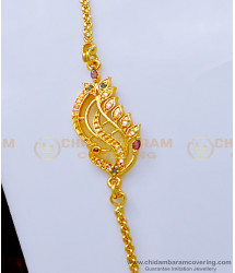 MCHN398 - Trendy Peacock Gold Design Daily Wear Mugappu Chain Buy Online Shopping