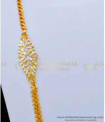 MCHN424 - Five Metal White Stone Moppu Chain for Women Imitation Jewellery 