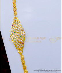 MCHN429 - Five Metal Daily Wear Stone Moppu Chain Designs Gold Plated Jewellery Online 