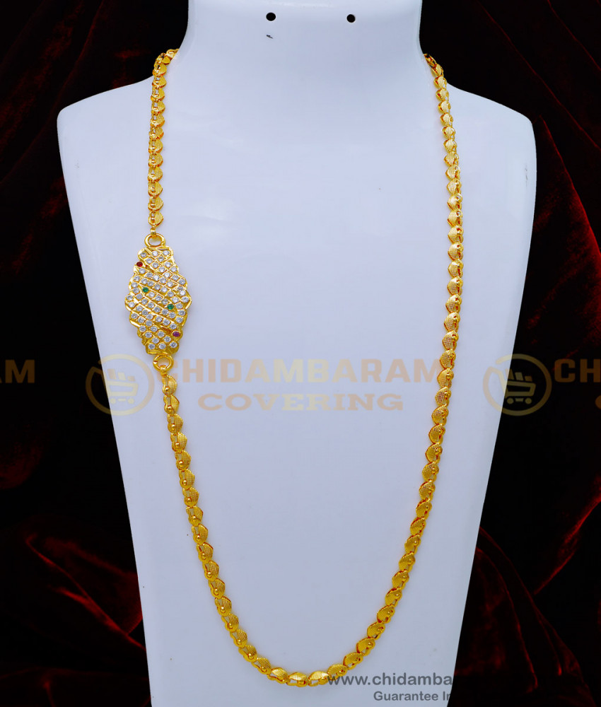 impon mugappu chain, impon jewellery online, mopu chain, stone mugappu, covering mugappu chain, gold covering mugappu, south indian mugappu. 