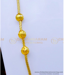 MCHN476 - One Gram Gold Plated Plain Mugappu Chain Designs Online