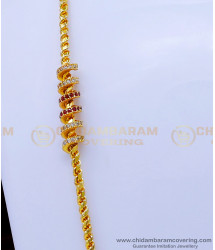 MCHN480 - Traditional Spiral Design Stone Mugappu Chain Designs