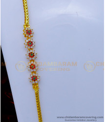 MCHN506 - 30 Inches Long Latest Gold Plated Trendy Mugappu Designs for Thali Chains