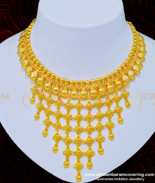 NLC863 - Buy Kerala Bridal Jewellery Gold Inspired One Gram Gold Choker Necklace Online