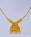 NLC1013 - Unique Party Wear One Gram Gold Plated Red Stone Short Necklace for Ladies