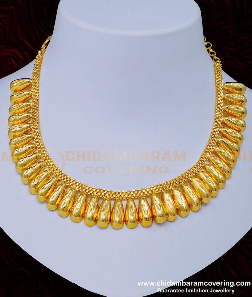 NLC1018 - One Gram Gold Plated Traditional Kerala Jewellery Necklace for Ladies 