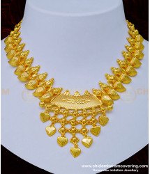 Nlc1022 - 1 Gram Gold Kerala Jewellery Light Weight Mango Necklace for Wedding