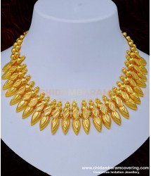 NLC1024 - Gold Inspired Latest Light Weight Kerala Necklace One Gram Gold Jewellery