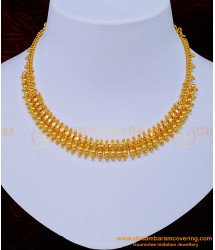 NLC1045 - Latest Simple Gold Design Plain Bridal Wear Necklace Design Buy Online