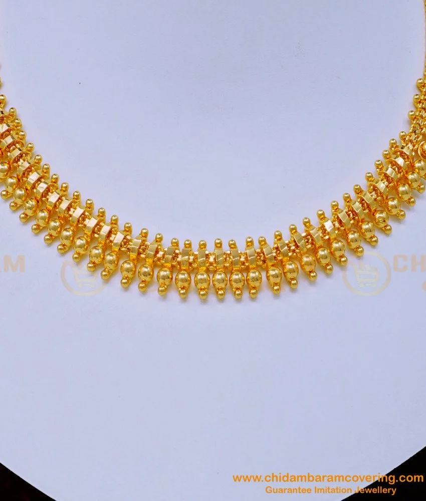 Buy Latest Simple Gold Design Plain Bridal Wear Necklace Design ...