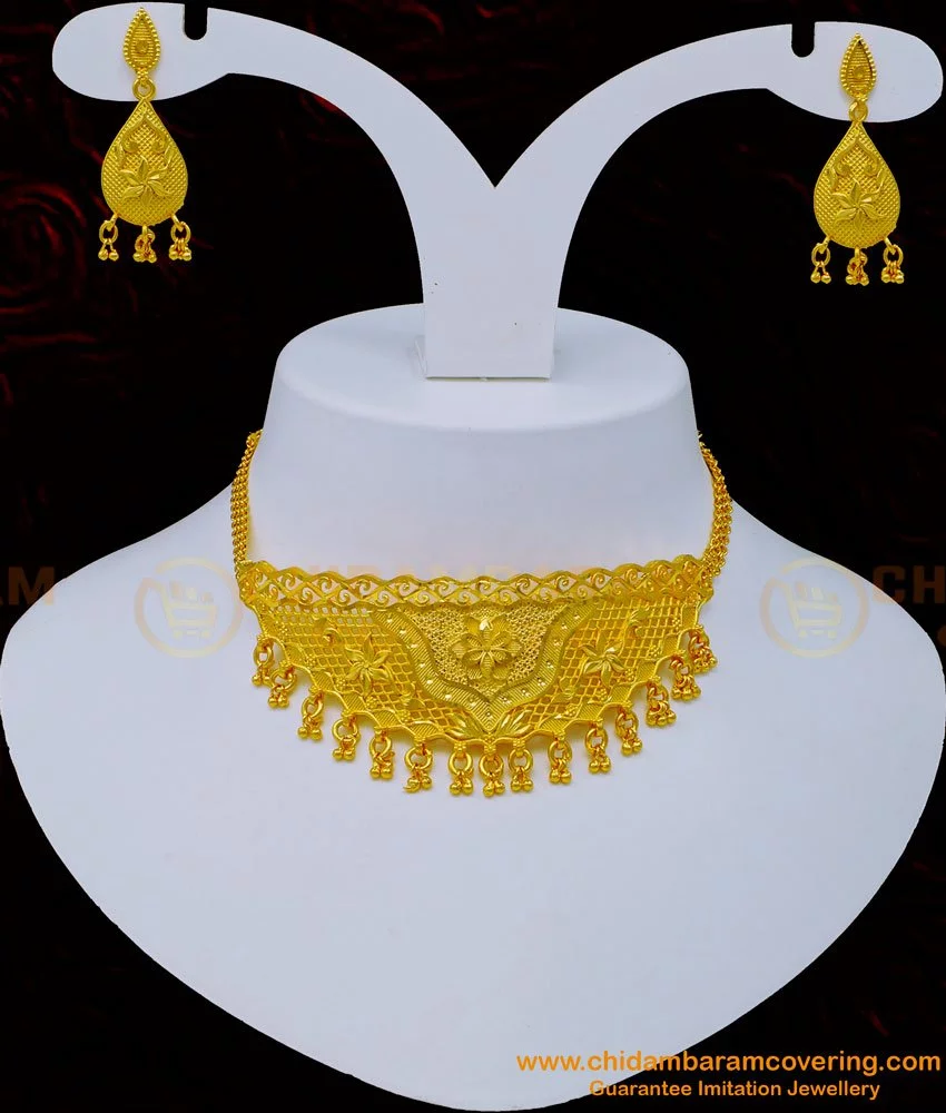 Buy Latest Choker Necklace Design Bridal Wear Light Weight Forming Gold ...