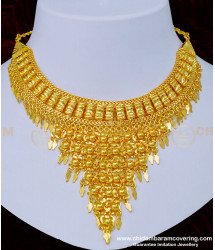 NLC1057 - Traditional Kerala Jewellery Real Gold Design Net Necklace Choker Necklace Online