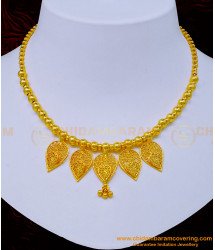 NLC1071 - Unique Leaf Design One Gram Gold Light Weight Necklace Buy Online   