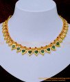 NLC1073 - Traditional Jewellery Stunning Gold Light Weight Green Palakka Necklace Online