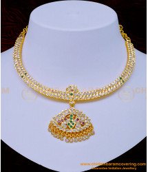 NLC1074 - Traditional Gold Design Impon Stone Attigai South Indian impon Jewellery
