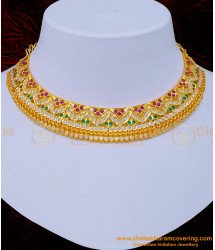 NLC1078 - New Wedding Collection First Quality Multi Stone Impon Choker Necklace Buy Online