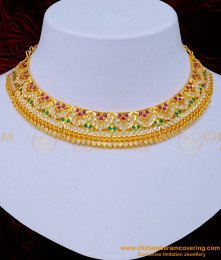 NLC1078 - New Wedding Collection First Quality Multi Stone Impon Choker Necklace Buy Online