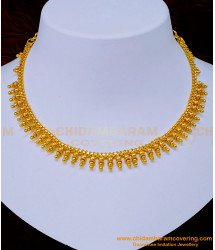 NLC1085 - Latest Gold Design Plain Bridal Wear Artificial Simple Necklace Design