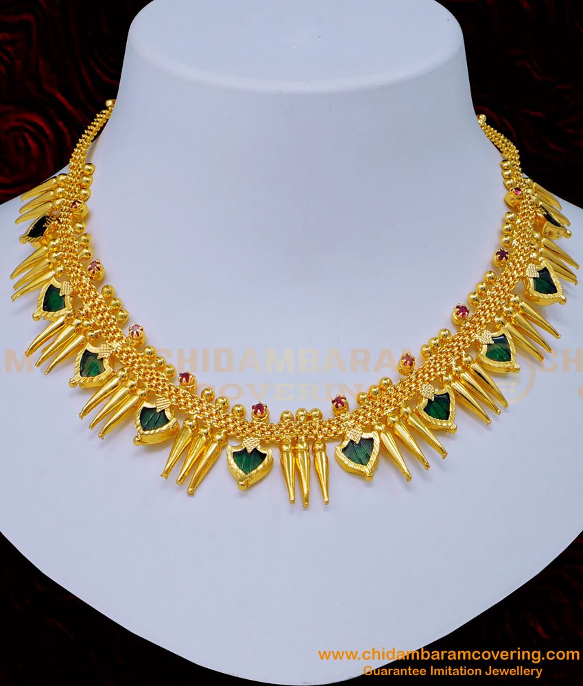  mullapoo Necklace Gold, nagapadam necklace price, kerala jewellery, mullamuttu necklace, palakka necklace, palakka mala, pallaka mala with price, 