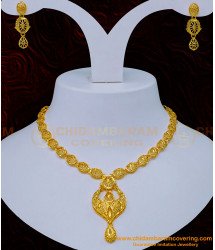 NLC1144 - Gold Plated Jewellery Dubai Necklace Set for Women 