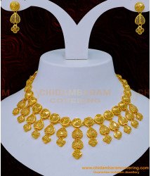 NLC1151 - Modern Dubai Gold Necklace Designs with Earrings Imitation Jewellery
