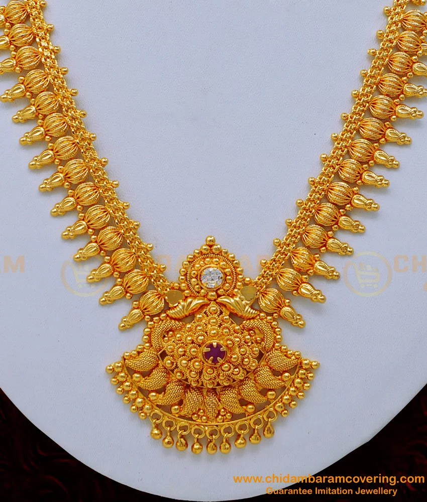 Buy Marriage Bridal Gold Look Gold Plated Necklace Design for Wedding