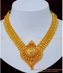 NLC1165 - Traditional Plain Gold Plated Necklace for Wedding