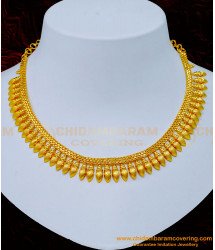 NLC1171 - Latest Light Weight 1 Gram Gold Simple Necklace Designs