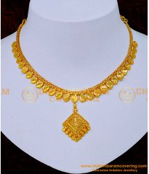 NLC1193 - 1 Gram Gold Simple Plain Gold Necklace Designs Online