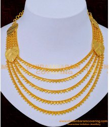 NLC1194 - Gorgeous Gold Look Gold Plated Multi Layered Necklace for Wedding