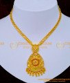 Modern Simple Gold Plated Stone Necklace Designs ruby necklace
