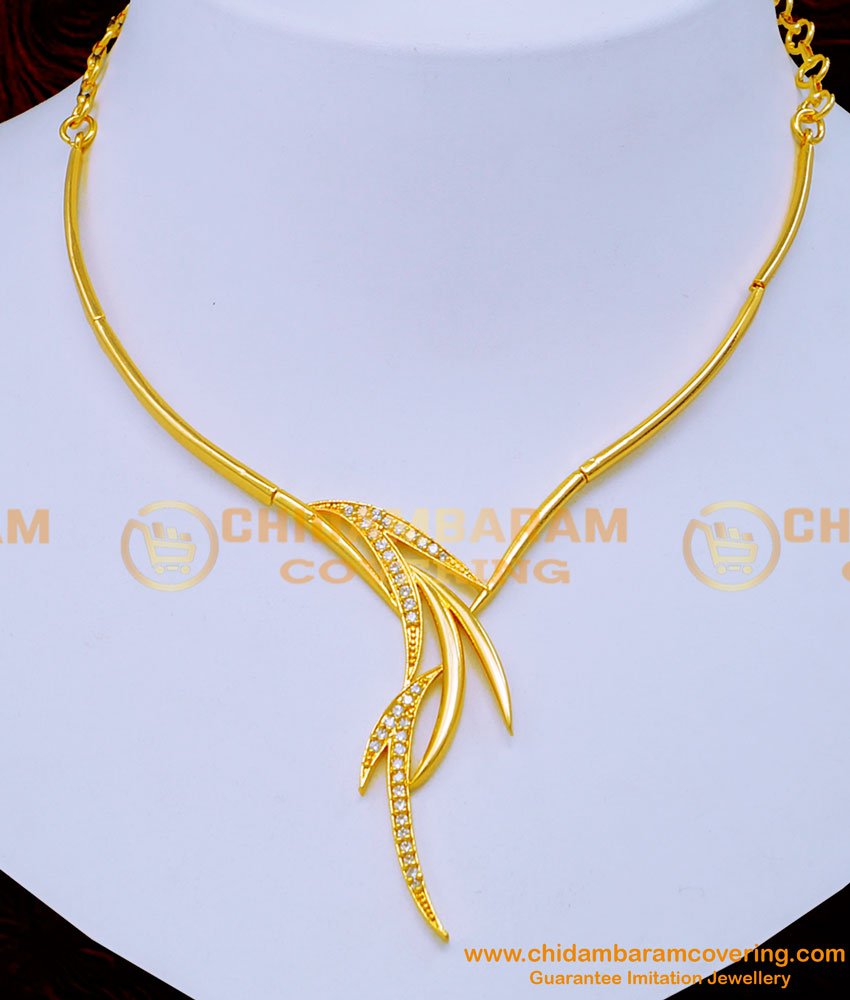 Elegant Simple White Stone Necklace Set for Women
