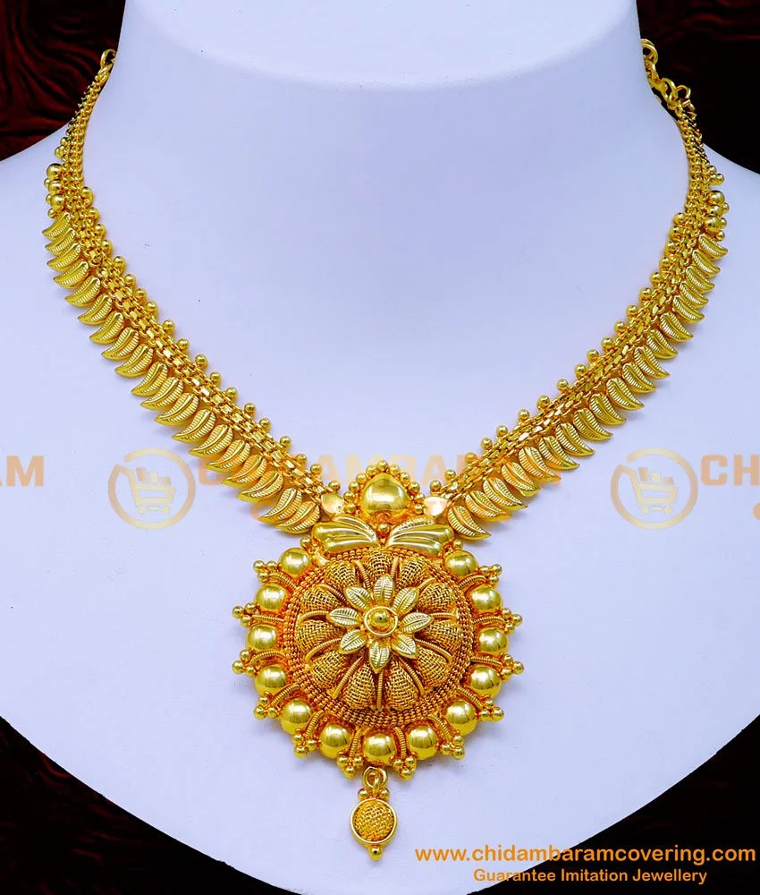 Buy Marriage Bridal Gold Necklace Design Gold Beads Gold Plated Necklace  Online