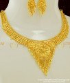 NLC277 - Pure Gold Plated Gold Design Necklace and Earring Guarantee Jewellery Buy Online