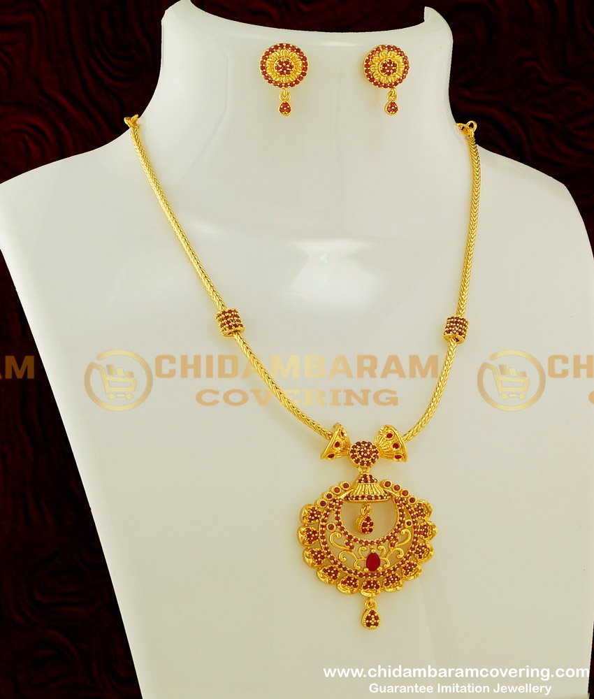 NLC279 - One Gram Gold High Quality CZ Stone Necklace Set Party Wear Collection Buy Online